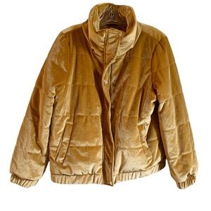 Marc New York “Andrew Marc” Gold Velvet Puffer size medium for Women